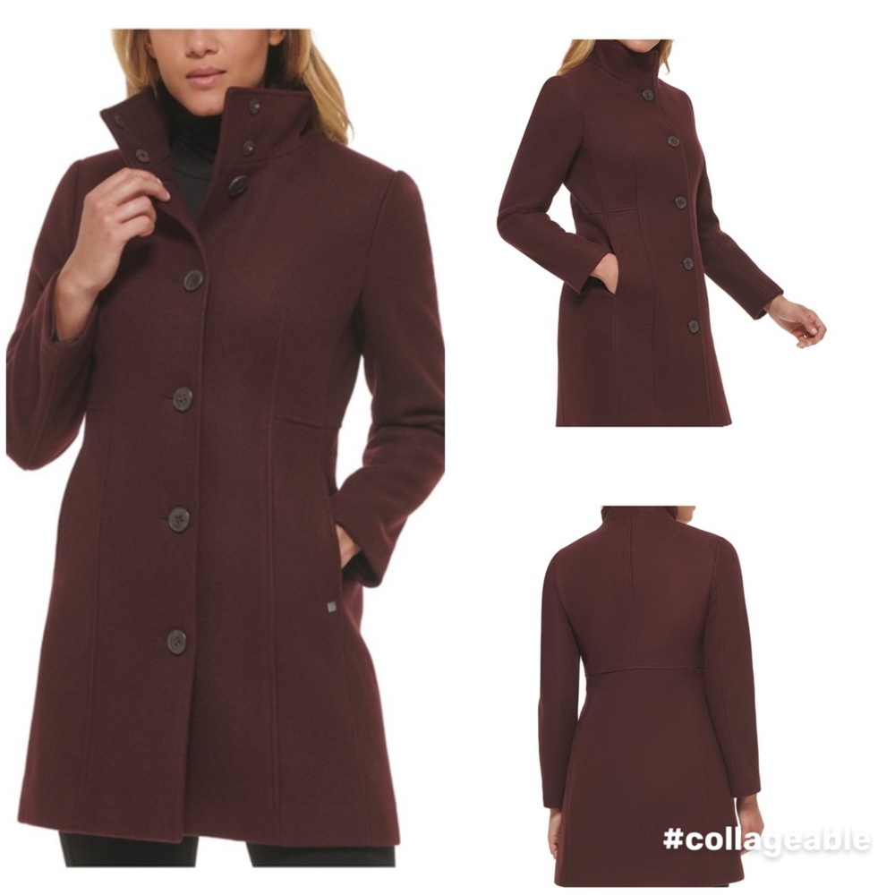 Calin Klein Chocolate Melange Brown Walker Coat Small